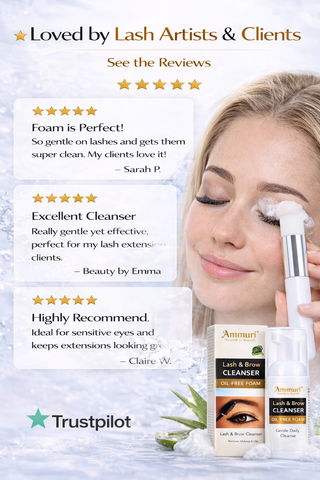 Eyelash Extension Shampoo & Lash Brow Cleansing Kit | Ammuri-3