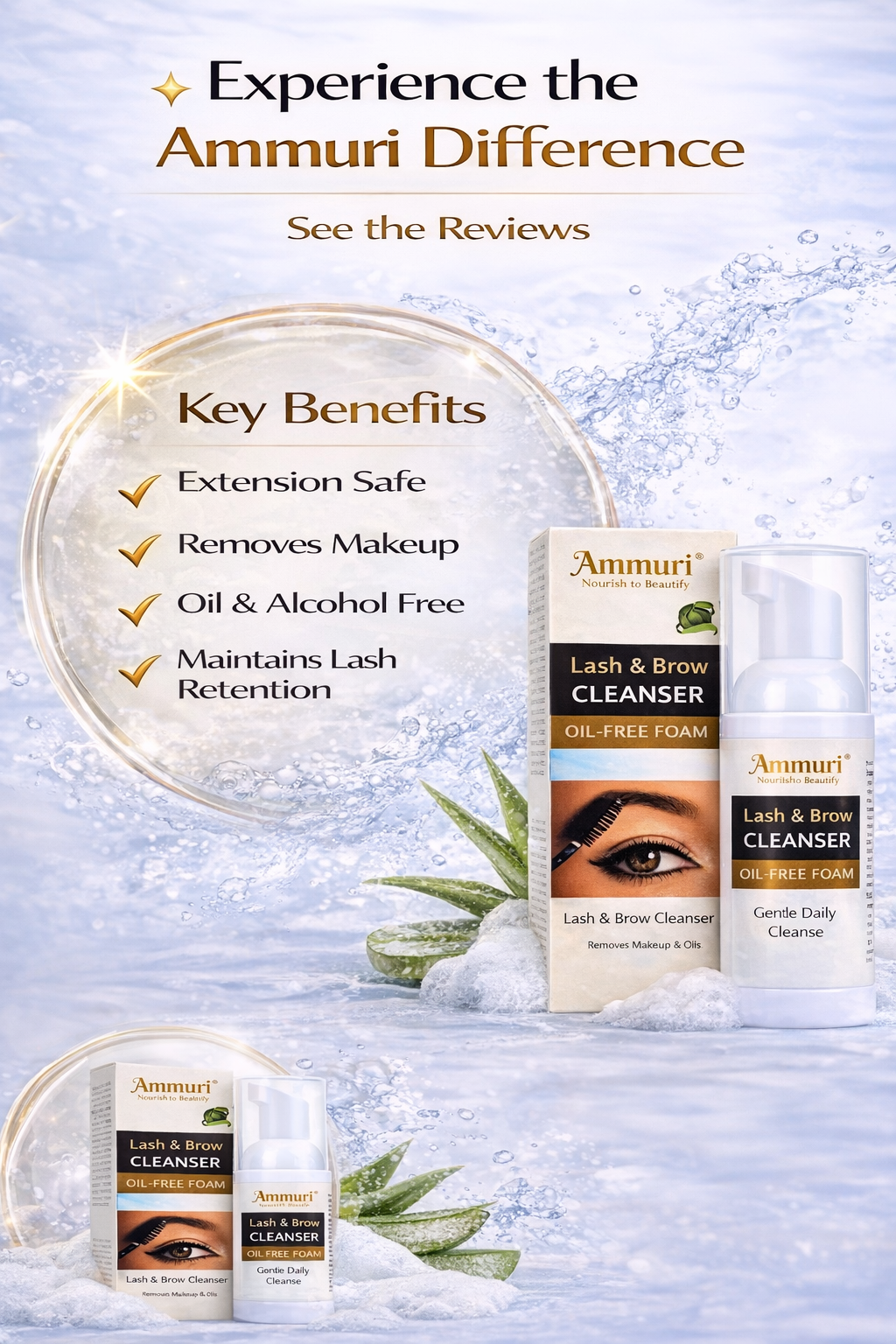 Eyelash Extension Shampoo & Lash Brow Cleansing Kit | Ammuri-2