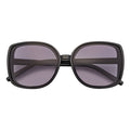 JUSTINE - Modern Square Frame Oversize Black Sunglasses Lavender Lens-0