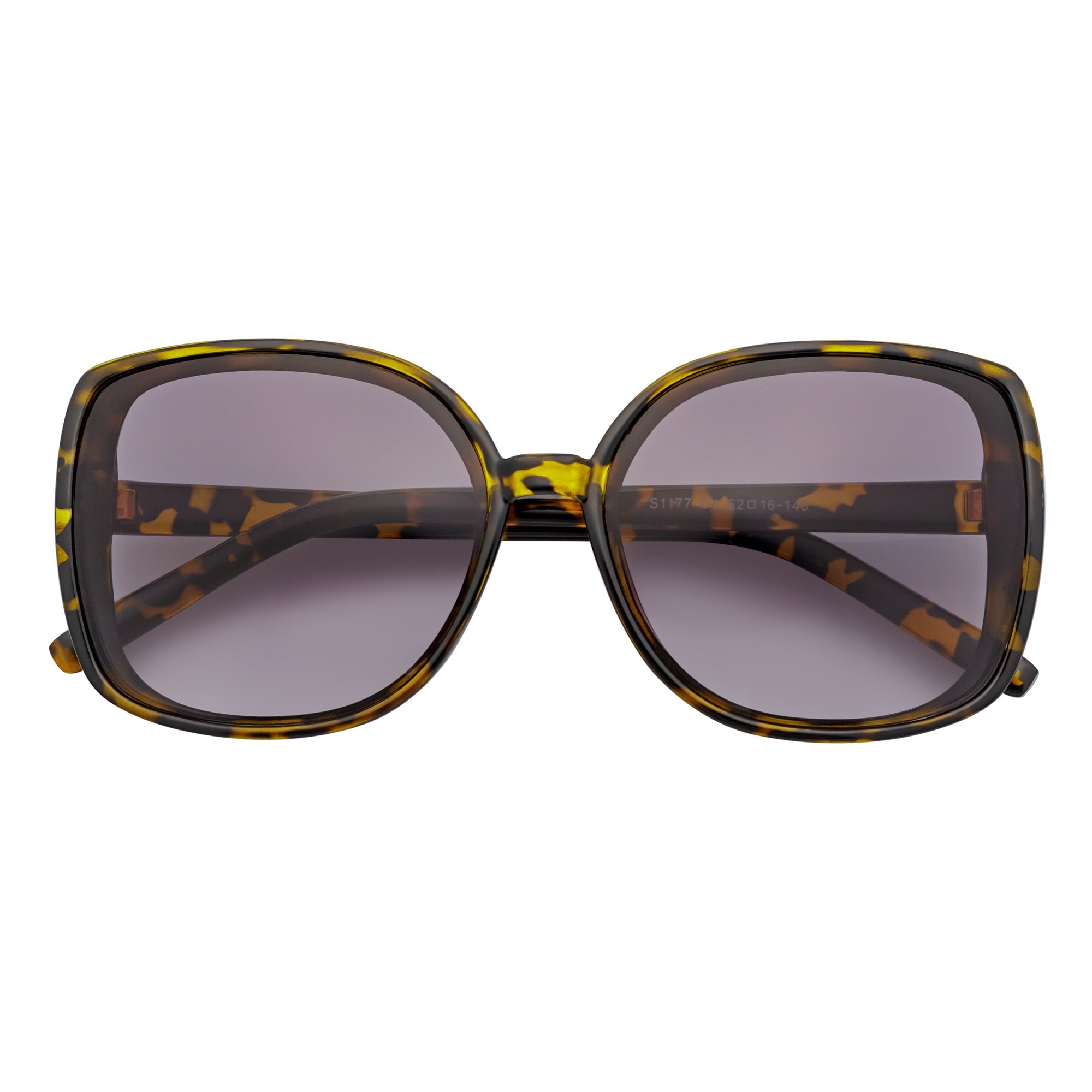 JUSTINE - Modern Square Oversize Tortoise Sunglasses Lavender Lens-0