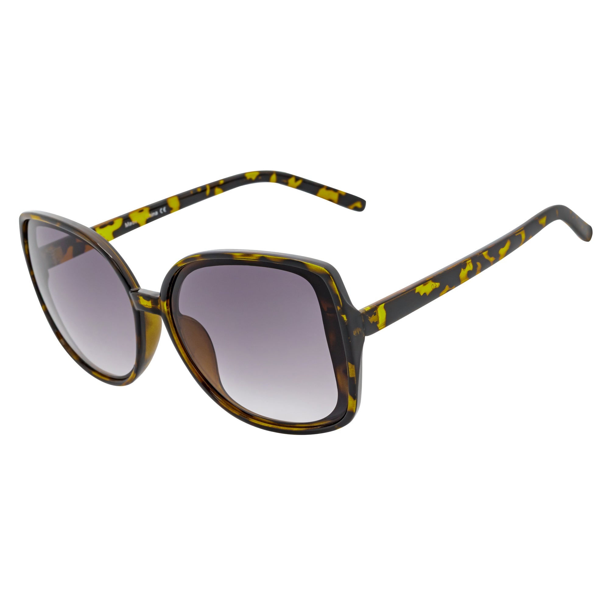 JUSTINE - Modern Square Oversize Tortoise Sunglasses Lavender Lens-1