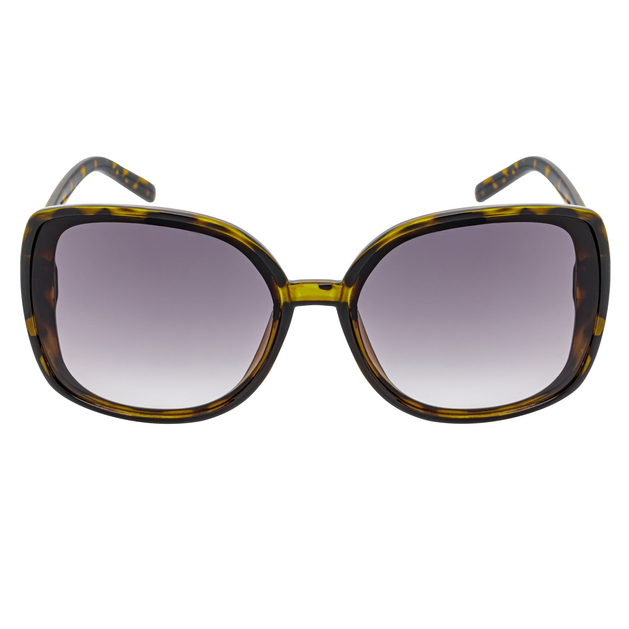 JUSTINE - Modern Square Oversize Tortoise Sunglasses Lavender Lens-2