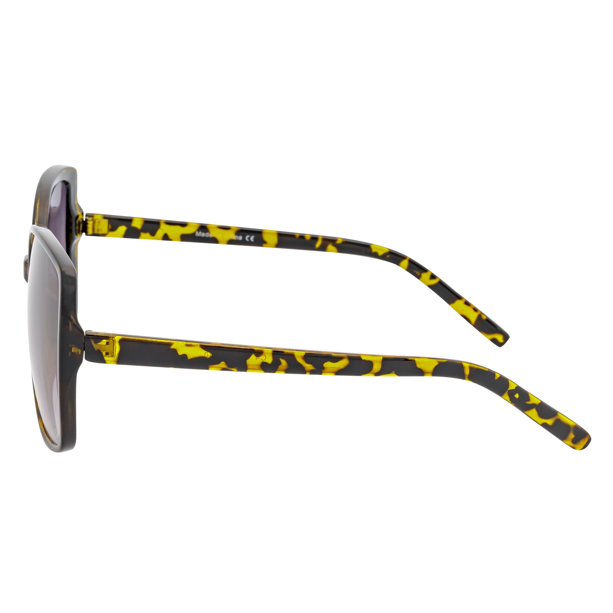 JUSTINE - Modern Square Oversize Tortoise Sunglasses Lavender Lens-3