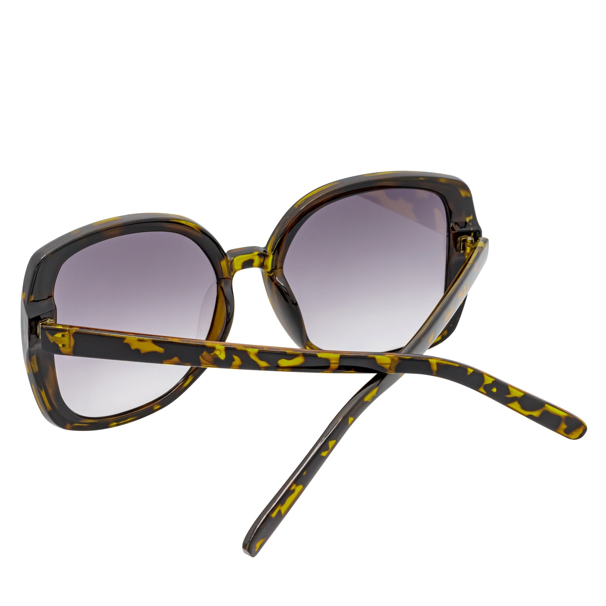 JUSTINE - Modern Square Oversize Tortoise Sunglasses Lavender Lens-4