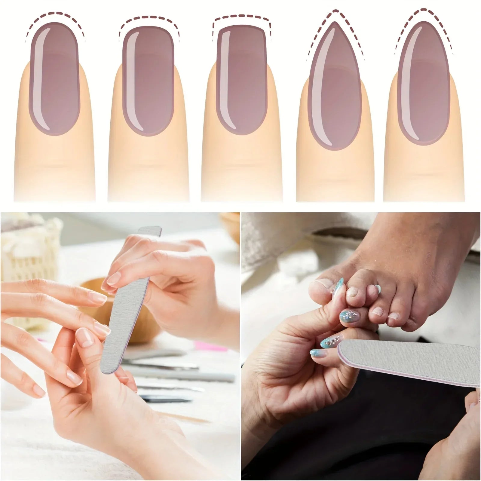 Nail Files Set 50 Pack – 100/180 Grit Double Sided Manicure & Pedicure Buffer Boards-3