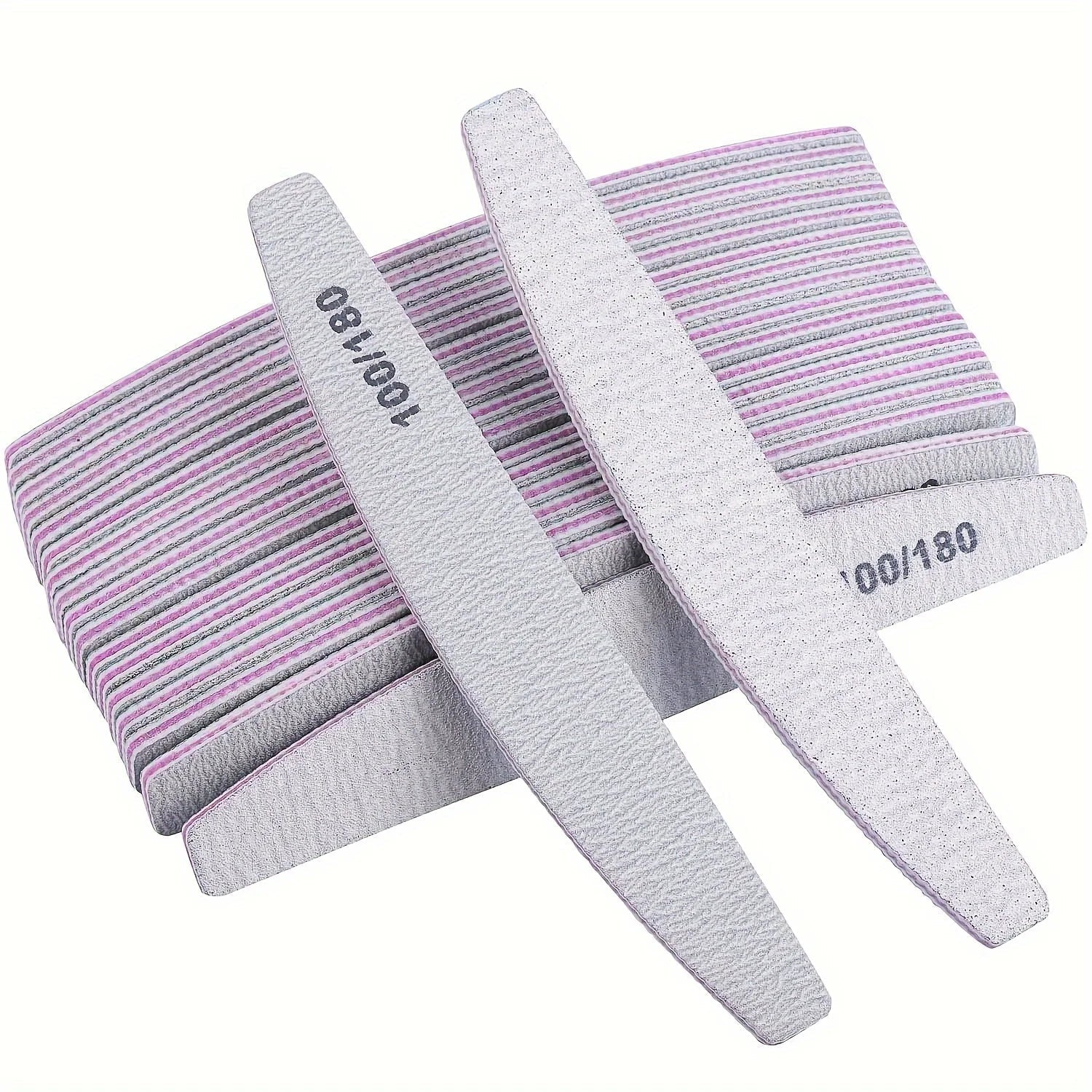Nail Files Set 50 Pack – 100/180 Grit Double Sided Manicure & Pedicure Buffer Boards-0